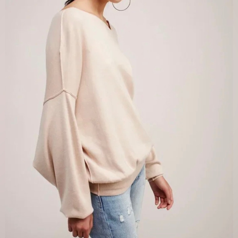 FREE PEOPLE Asymmetrical Neck Dolman Long Sleeve Sweater - Picture 3 of 7